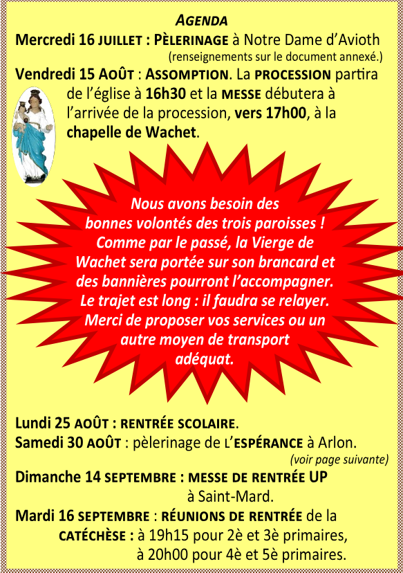 CDF adenda Agenda coin du feu